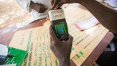 The machines are used to read biometric identity cards that contain voters' details