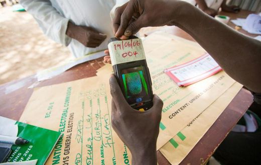 The machines are used to read biometric identity cards that contain voters' details
