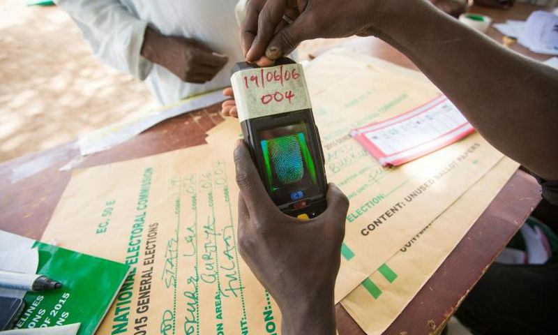 The machines are used to read biometric identity cards that contain voters' details