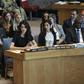 (L-R) Human rights lawyer Amal Clooney joins 2018 Nobel Peace Prize laureates Nadia Murad and Denis Mukwege in urging the United Nations to act against sexual violence in conflicts