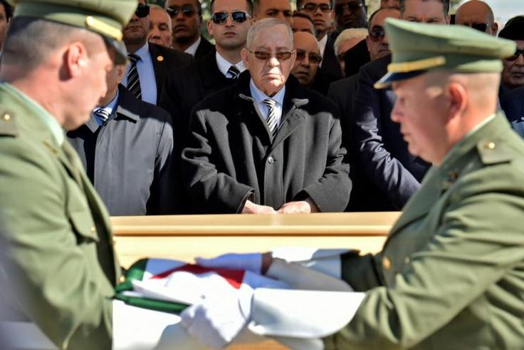 Algeria's armed forces chief Ahmed Gaid Salah (centre) has emerged as a de facto strongman since long-serving president Abdelaziz Bouteflika stepped down on April 2 in the face of massive protests.