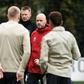 Ajax coach Erik Ten Hag leads his squad in training on the eve of their Champions League semi-final second leg against Tottenham Hotspur