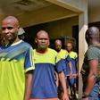 Men arrested in connection with Cameroon's anglophone crisis are seen at the military court in the capital Yaounde in December 2018