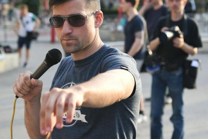 Austrian far-right figure Martin Sellner, seen here in 2016, received a 1,500-euro donation from suspected Christchurch gunman Brenton Tarrant