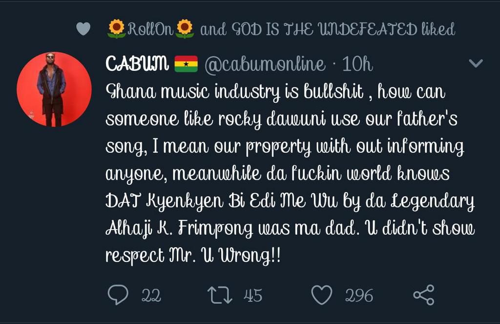 Cabum's tweet