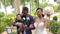 Mr and Mrs Dumelo with their son