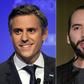 Nayib Bukele (R) former mayor of the capital San Salvador is favorite to win El Salvador's election in which his main challenge should come from supermarket magnate Carlos Calleja (L)
