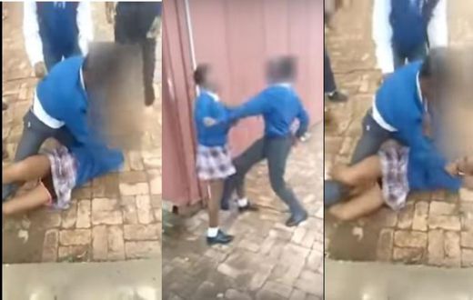 Heart-stopping fight between a female and male student emerges (Video)