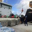 Various US supplies being loaded onto a ship in Guam before setting sail to Saipan in the Northern Mariana Islands to help those affected by Super Typhoon Yutu
