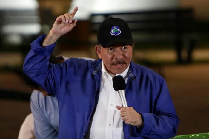 The leftist government of Nicaraguan President Daniel Ortega, pictured in 2018, said its commitment to working towards "national understanding" was unchanged It said it was not responsible for any "deadlock or delay" in the talks,