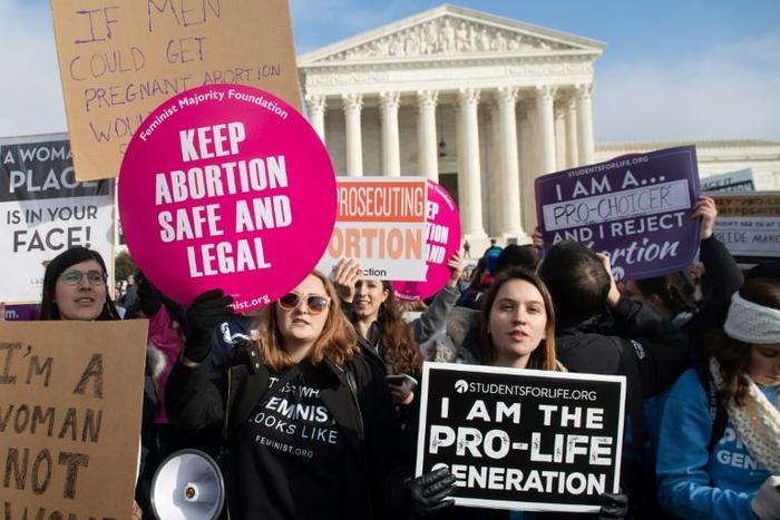 Abortion rights supporters and opponents mark the anniversary of the decision in Roe vs Wade, the 1973 Supreme Court case that legalized abortion in the US