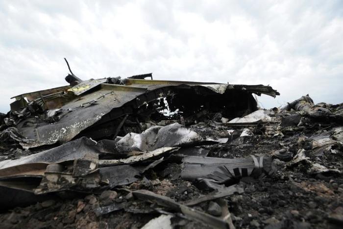 The remains of the Malaysia Airlines plane that was shot down over Ukraine on July 17, 2014