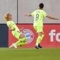 French midfielder Kheira Hamraoui (L) fired Barcelona to a 1-0 win over Bayern Munich in the Champions League semi-final first leg on Sunday