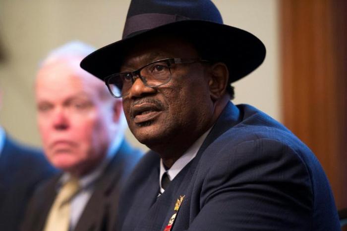 Herero tribal chief Vekuii Rukoro, pictured in March 2017, called a New York federal court's decision to dismiss a lawsuit seeking genocide-related compensation "a disappointing ruling for us all"