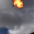 An image grab taken from a video obtained by AFPTV shows the moment a drone exploded above Yemen's Al-Anad airbase in the government-held southern province of Lahj on January 10, 2019