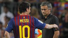 Lionel Messi and Jose Mourinho