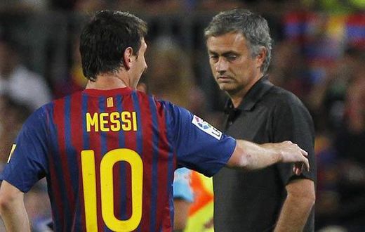 Lionel Messi and Jose Mourinho