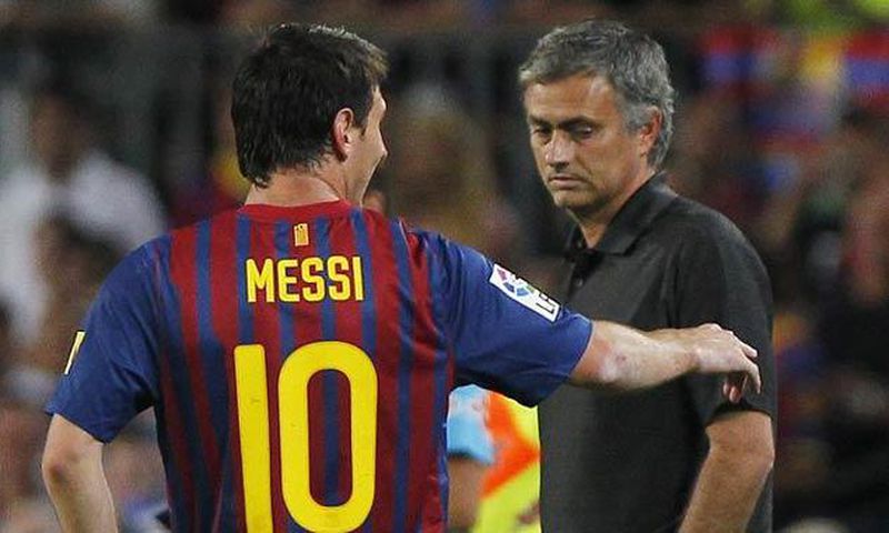 Lionel Messi and Jose Mourinho