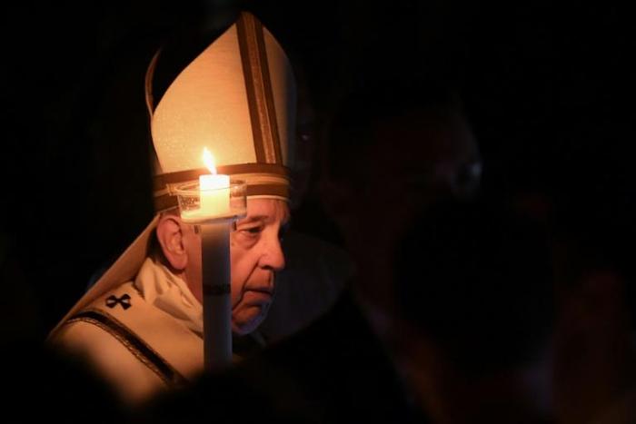 Pope Francis said he was praying for Frenchman Vincent Lambert, whose doctors have begun turning off his life support
