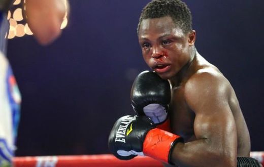 Isaac Dogboe was unable to continue the fight after his father threw in the towel