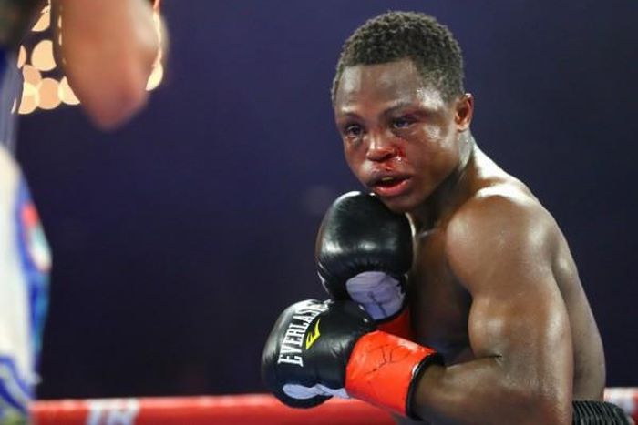 Isaac Dogboe was unable to continue the fight after his father threw in the towel