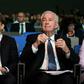WADA director general Olivier Niggli (L) and World president Sir Craig Reedie attend the annual symposium of the World Anti-Doping Agency on March 13, 2019 in Lausanne. WADA is meeting to strike a gentleman’s agreement on who will take over from Reedie