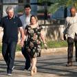 Cuba's President Miguel Diaz-Canel and his wife Lis Cuesta arrive at a polling station to cast their votes for a constitutional referendum in Havana, Cuba, on February 24, 2019
