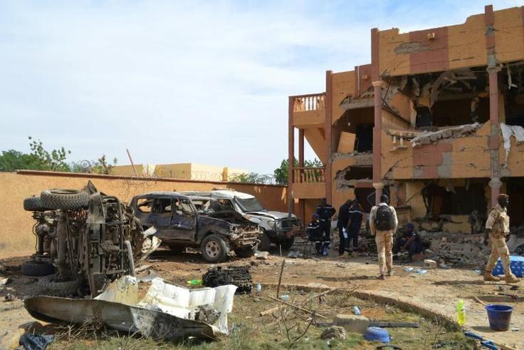 Blast: Aftermath of a suicide car bomb in Gao, northern Mali, last November that targeted a residential area used by UN sub-contractors. Three civilians were killed and around 30 were injured