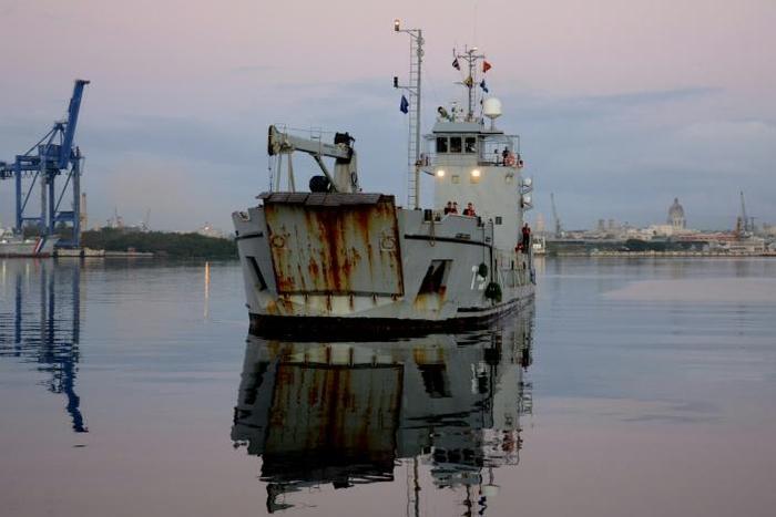 While Venezuelan President Nicolas Maduro vows not to allow in "fake" US aid to his impoverished country, a Venezuelan Navy vessel, pictured, arrived in Havana, Cuba, carrying relief supplies for that country after a tornado