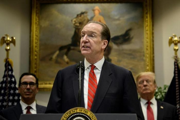 US Treasury official David Malpass -- seen here after US President Donald Trump (R) announced his candidacy to lead the World Bank -- is the latest American man to lead the Washington-based lender