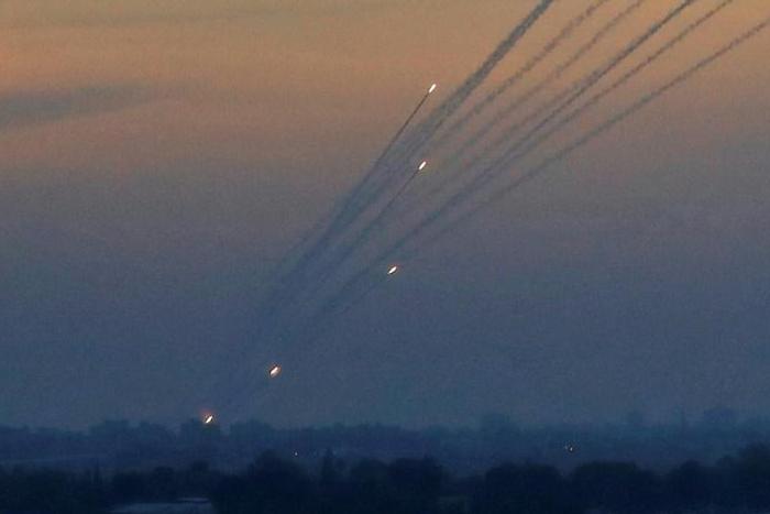 Israel said hundreds of rockets and mortars were fired from Gaza