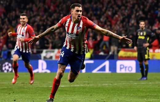 Jose Gimenez forced home at a corner as Atletico took a commanding lead in the first leg