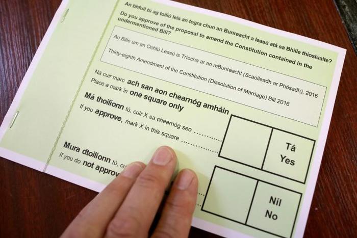 The outcome of Friday's referendum will also see Irish lawmakers granted powers to recognise foreign divorces once it is signed into law by the president
