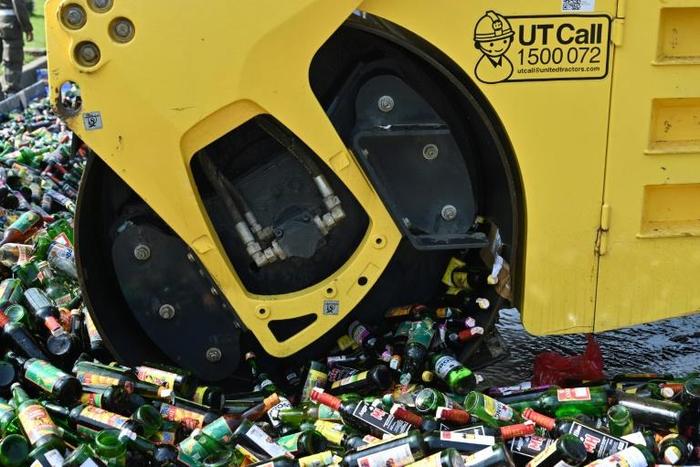 The thousands of bottles of illegal alcohol were seized in raids in Jakarta