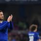 Eden Hazard applauds the fans at Stamford Bridge after Chelsea beat Eintract Frankfurt on penalties to reach the Europa League final