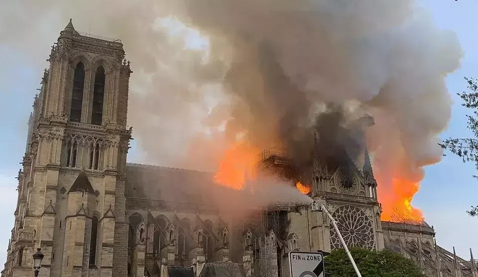 The Notre Dame Cathedral went up in flames on Monday