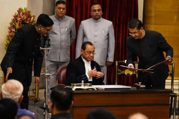 Gogoi (C) is due to retire in November this year