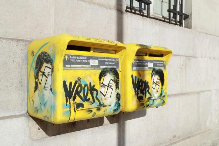 The vandalism includes swastikas drawn on Paris postal boxes bearing a portrait of former government minister and Holocaust survivor Simone Veil