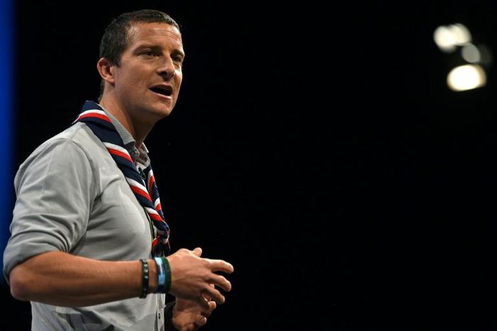 British adventurer Bear Grylls (pictured October 2017) could be fined between 250-2,500 euros over an episode of his televsion series where he kills and cooks a frog in a Bulgarian national park
