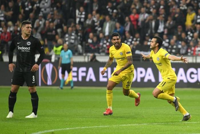Pedro's first-half goal drew Chelsea level after Luka Jovic had given hosts Frankfurt the lead in Thursday's semi-final clash