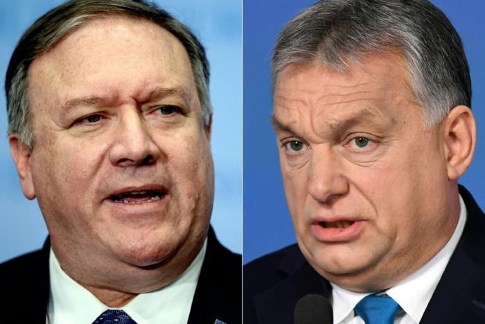 US Secretary of State Mike Pompeo (left) is in Budapest for talks with Prime Minister Viktor Orban