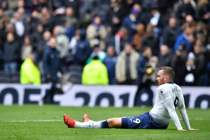 Tottenham's Vincent Janssen was flat out after the shock loss to West Ham