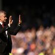 'Sorry' - Manchester United manager Ole Gunnar Solskjaer appears to apologise to his side's fans after a 4-0 defeat by Everton at Goodison Park