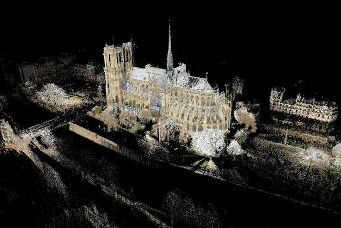 Art professor Andrew Tallon's laser scan of the Notre-Dame cathedral