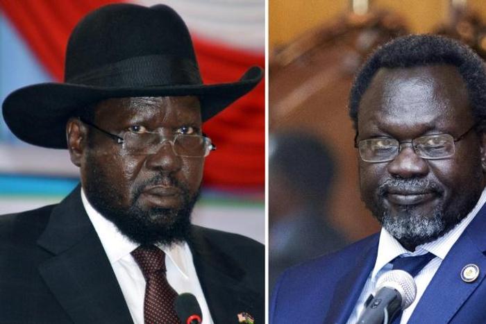 South Sudan President Salva Kiir (left) has called on rebel leader Riek Machar to return to the country