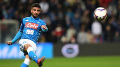 Napoli's Italian forward Lorenzo Insigne scored his eighth league goal this season