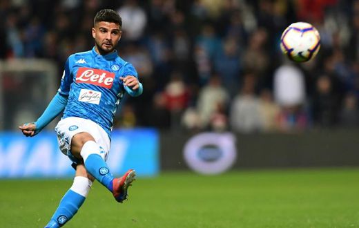 Napoli's Italian forward Lorenzo Insigne scored his eighth league goal this season