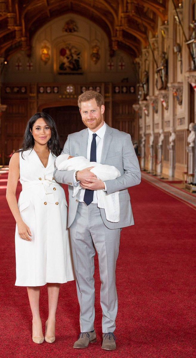 First picture of Duke and Duchess of Sussex's boy as world awaits name