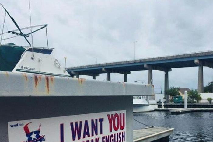 "I want YOU to speak English," Uncle Sam says on a poster at North Myrtle Beach in South Carolina -- similar posters have surfaced in several US cities