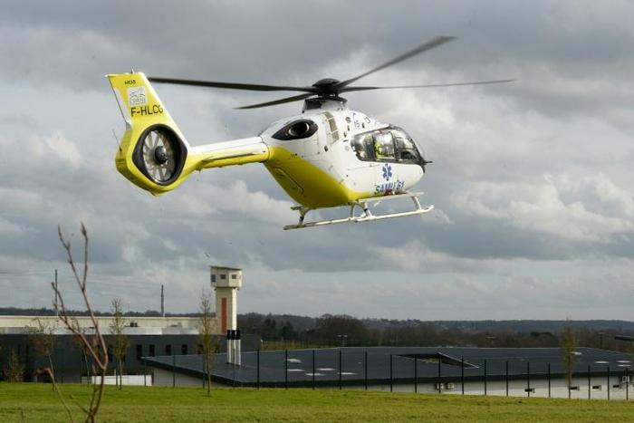 An emergency medical helicopter and elite police units were dispatched to the high-security prison in Conde-sur-Sarthe in Normandy